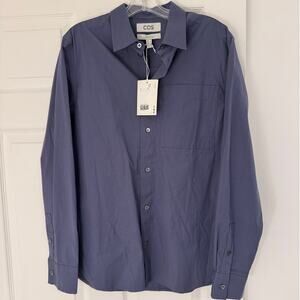 COS Men’s Blue Long Sleeve Button-Down Shirt Size S NWT Regular Cotton